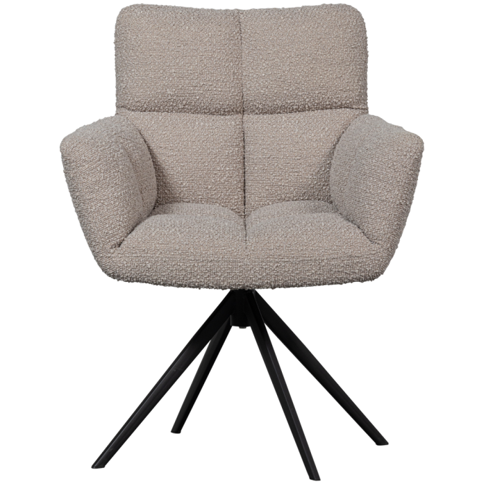 Scaun dining pivotant Vinny, boucle, nisipiu, 89 x 70 x 61 cm, WOOOD 377337-Z [3]