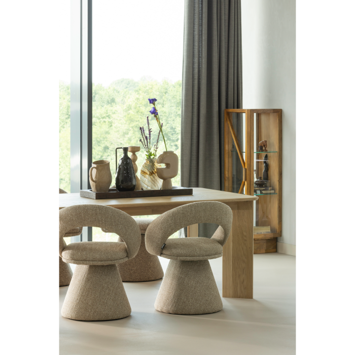 Scaun dining pivotant Winter, poliester, natur melanj, 80 x 63 x 57 cm, WOOOD 377493-N [2]