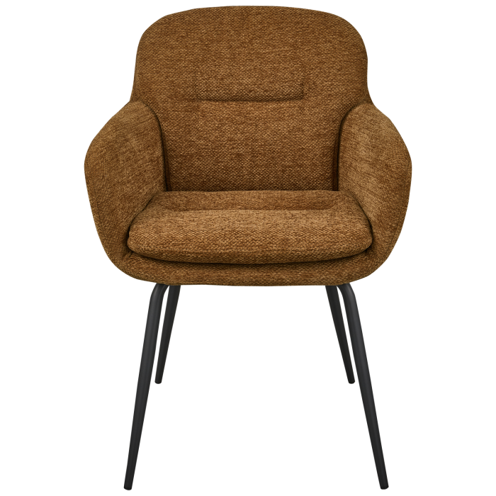 Scaun dining Runa, chenille, maro caramel/galben, 82 x 57 x 59 cm, WOOOD 375064-C [4]
