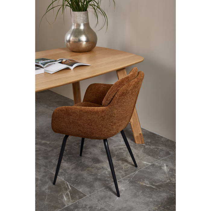 Scaun dining Runa, chenille, maro caramel/galben, 82 x 57 x 59 cm, WOOOD 375064-C [3]