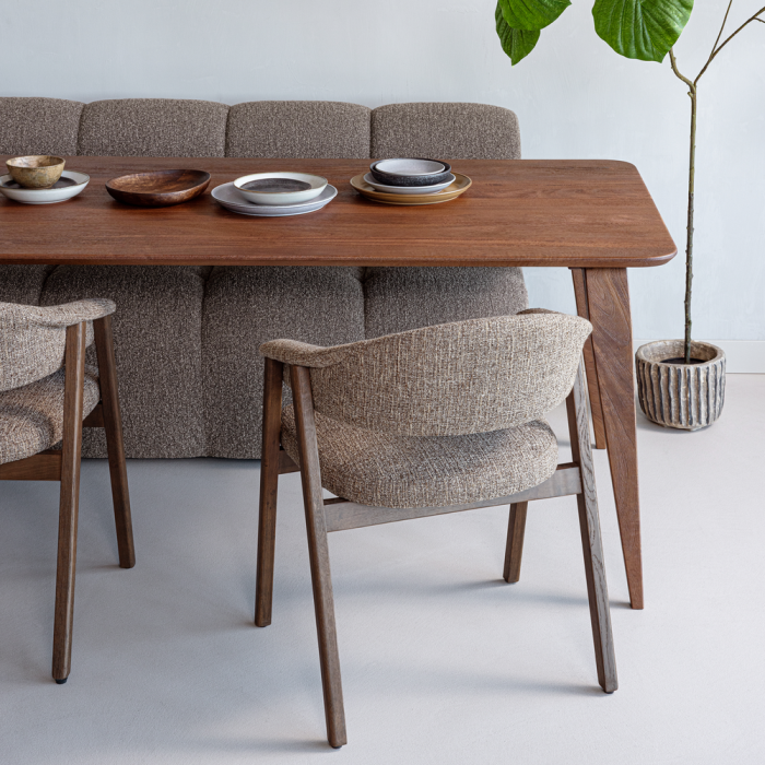 Scaun dining Tunar, lemn de stejar, maro, 77 x 60 x 60 cm, WOOOD 377757-D [3]