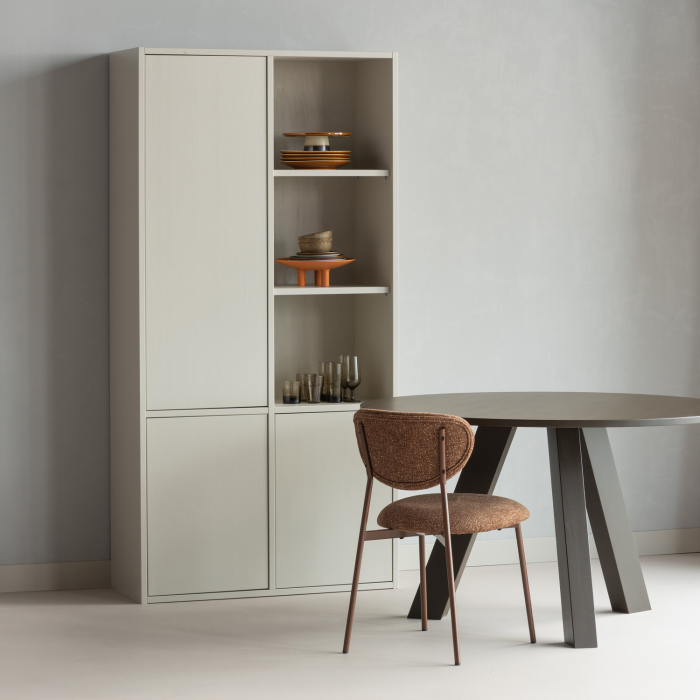 Scaun dining Valor, tesatura, maro, 77 x 46 x 56 cm, WOOOD 377498-B [2]