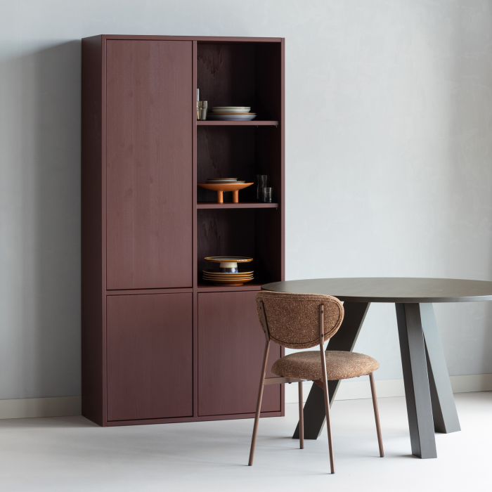 Scaun dining Valor, tesatura, maro, 77 x 46 x 56 cm, WOOOD 377498-B [3]