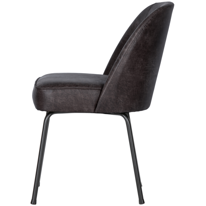 Scaun dining Vogue, piele reciclata si poliester, negru, 83 x 50 x 57 cm, WOOOD 800816-01 [5]