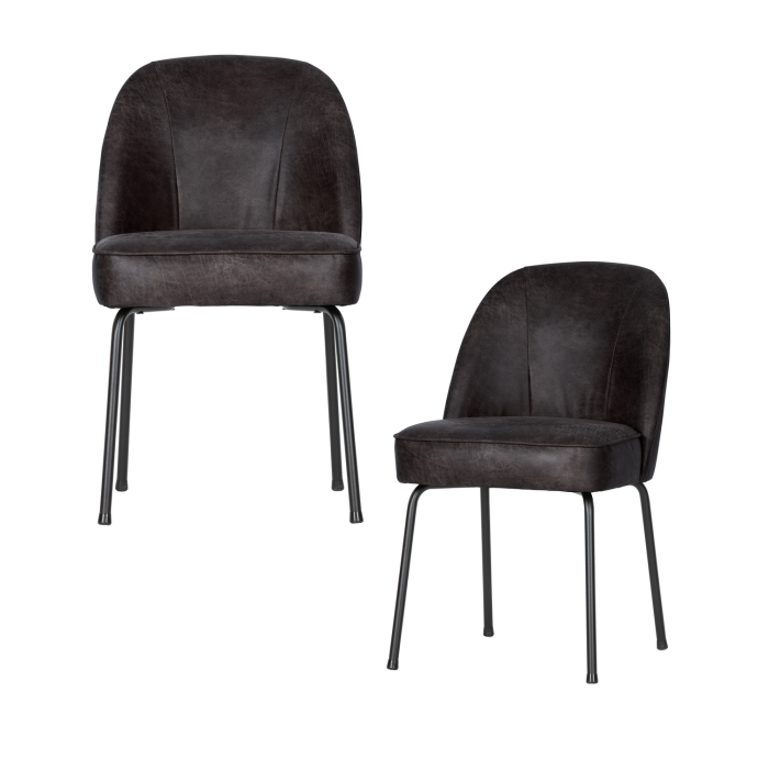 Scaun dining Vogue, piele reciclata si poliester, negru, 83 x 50 x 57 cm, WOOOD 800816-01 [7]