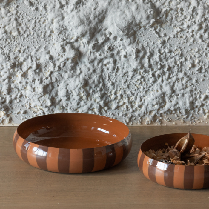 Set 2 bol decorativ Orba, metal, maro/roz, 6 x 32 x 32 cm, WOOOD 377875-B [2]