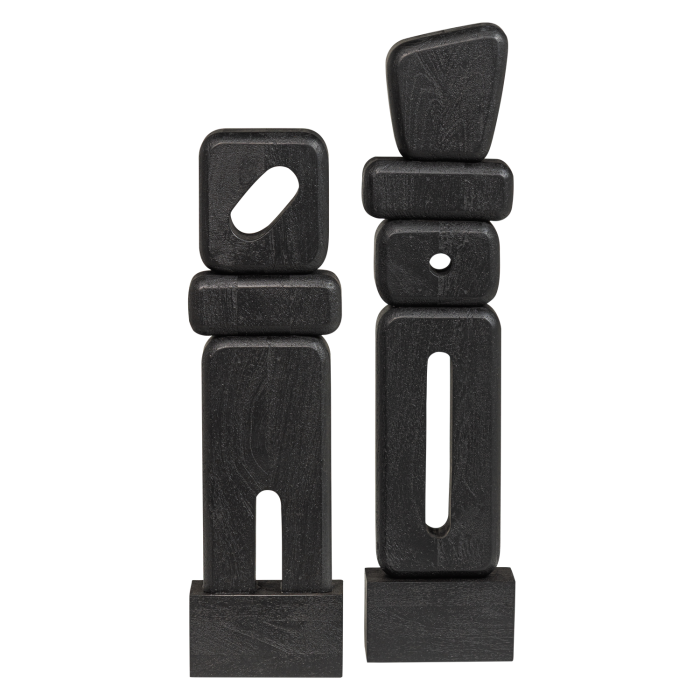 Set 2 ornamente decorative Elon, lemn de mango, negru, 66 x 15 x 8 cm, WOOOD 377943-Z [4]