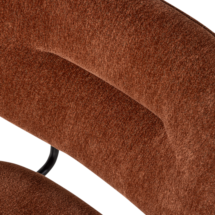 Set 2 scaune dining Brint, chenille tesut, maro ruginiu, 80 x 63 x 58 cm, WOOOD 378086-R [8]