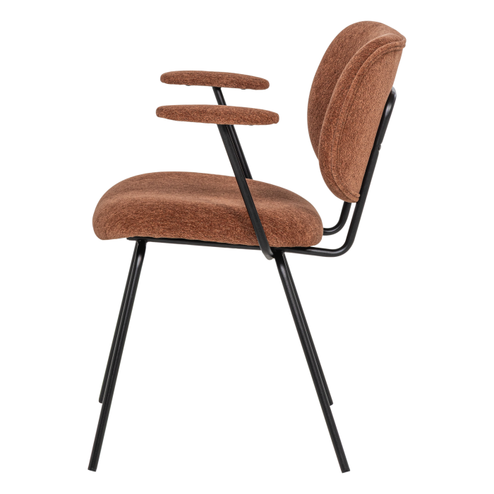 Set 2 scaune dining Brint, chenille tesut, maro ruginiu, 80 x 63 x 58 cm, WOOOD 378086-R [6]