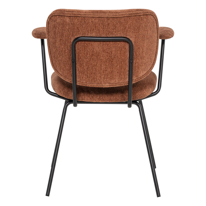 Set 2 scaune dining Brint, chenille tesut, maro ruginiu, 80 x 63 x 58 cm, WOOOD 378086-R [7]