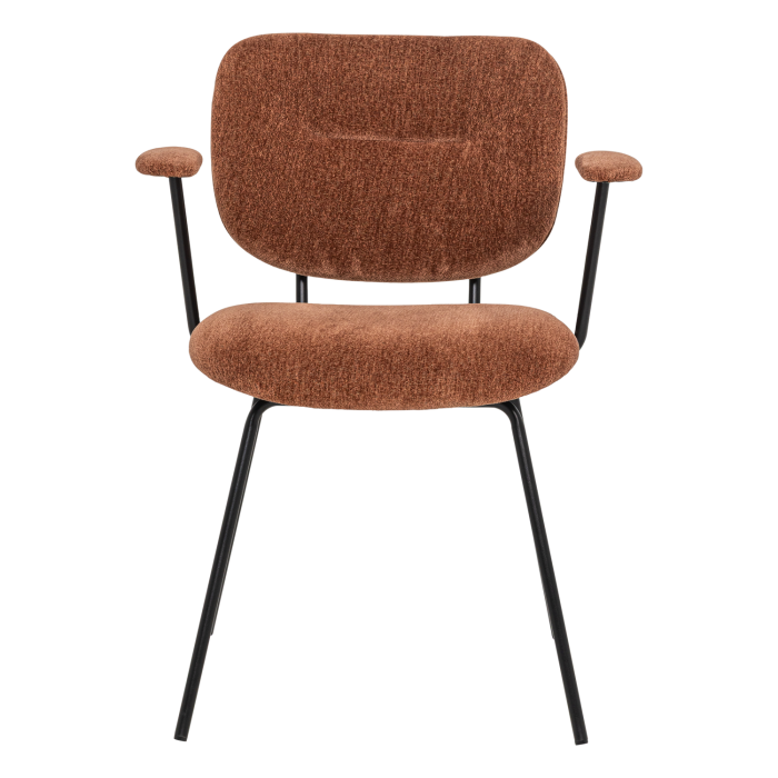 Set 2 scaune dining Brint, chenille tesut, maro ruginiu, 80 x 63 x 58 cm, WOOOD 378086-R [4]