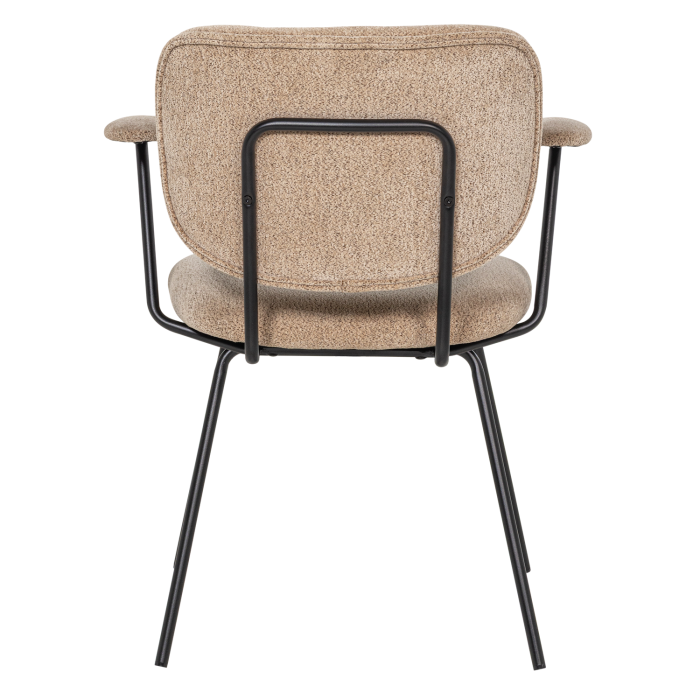 Set 2 scaune dining Brint, chenille tesut, nisipiu, 80 x 63 x 58 cm, WOOOD 378086-Z [5]