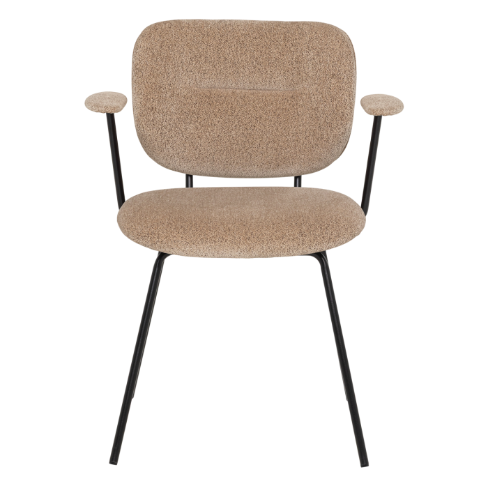 Set 2 scaune dining Brint, chenille tesut, nisipiu, 80 x 63 x 58 cm, WOOOD 378086-Z [2]