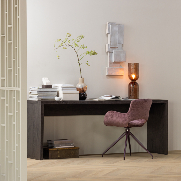 Set 2 scaune dining Eliva, catifea structurata, mov, 82 x 58 x 58 cm, WOOOD 377562-P [2]