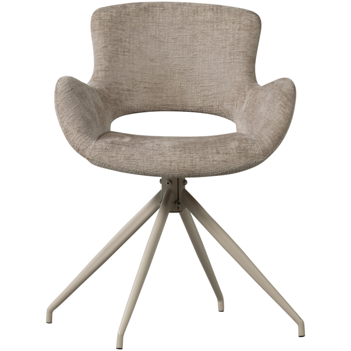 Set 2 scaune dining Eliva, catifea structurata, nisipiu, 82 x 58 x 58 cm, WOOOD 377562-Z [5]