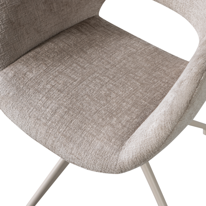 Set 2 scaune dining Eliva, catifea structurata, nisipiu, 82 x 58 x 58 cm, WOOOD 377562-Z [9]