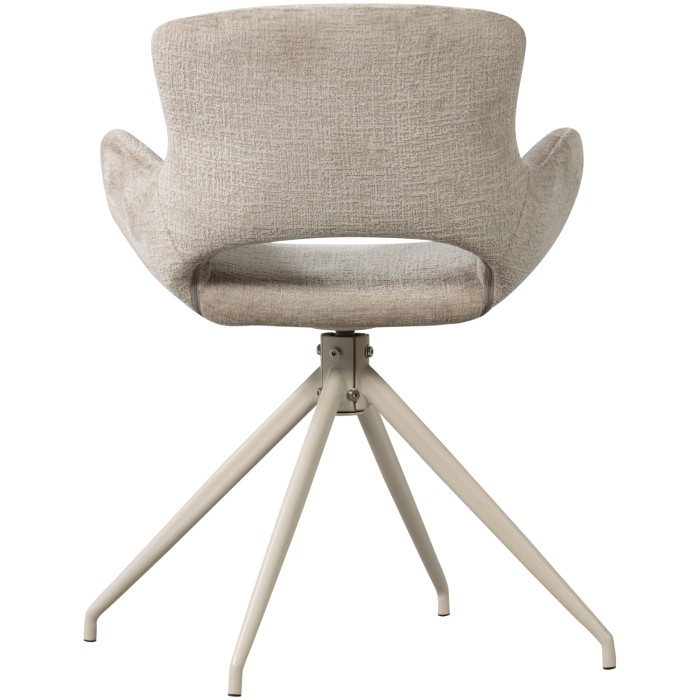 Set 2 scaune dining Eliva, catifea structurata, nisipiu, 82 x 58 x 58 cm, WOOOD 377562-Z [7]