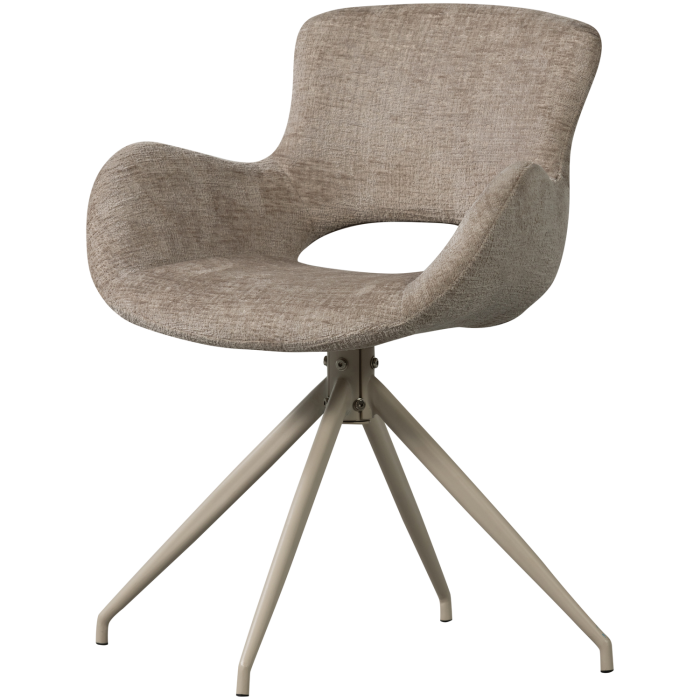 Set 2 scaune dining Eliva, catifea structurata, nisipiu, 82 x 58 x 58 cm, WOOOD 377562-Z [4]
