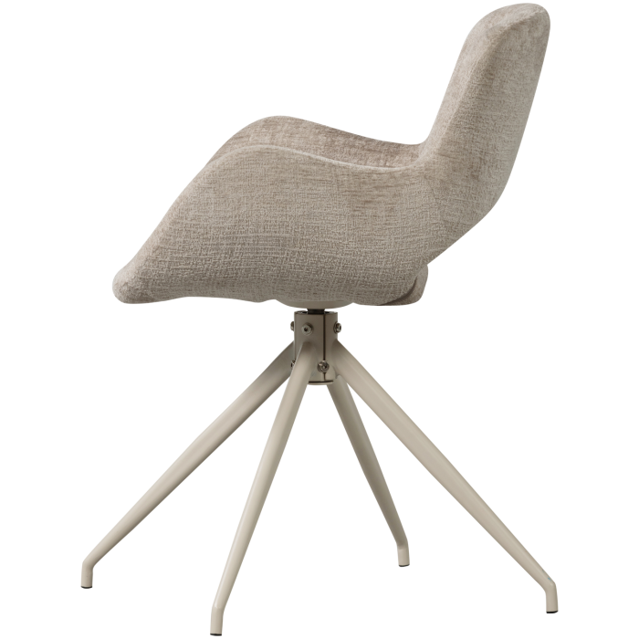 Set 2 scaune dining Eliva, catifea structurata, nisipiu, 82 x 58 x 58 cm, WOOOD 377562-Z [6]