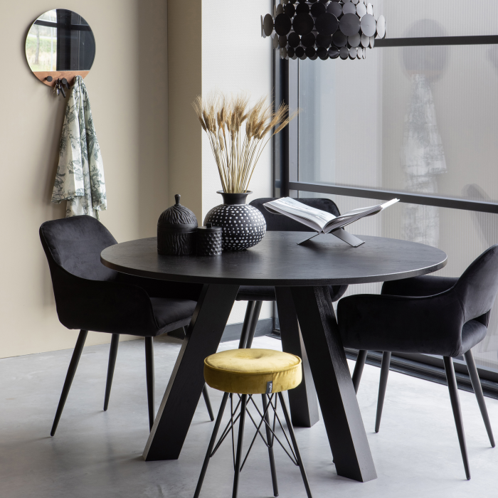 Set 2 scaune dining Jelle, catifea, negru, 80 x 60 x 57 cm, WOOOD 375466-Z [2]