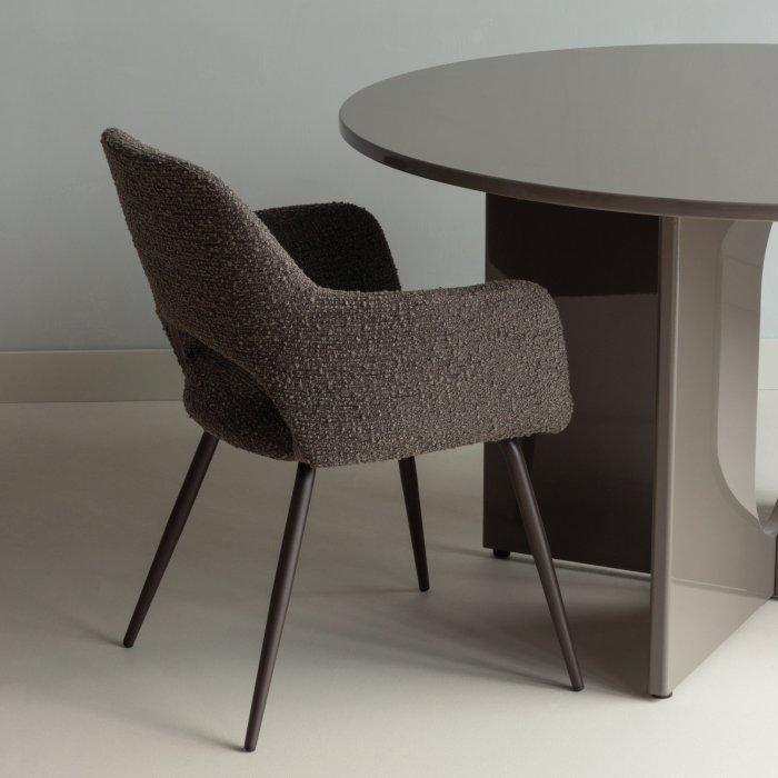 Set 2 scaune dining Jenny, boucle, maro melanj, 80 x 58 x 58 cm, WOOOD 374076-DM [2]
