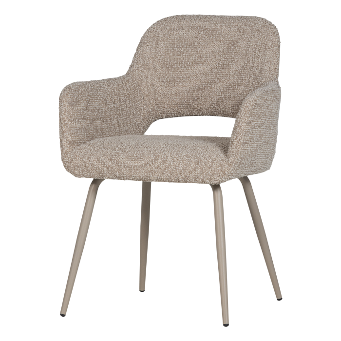 Set 2 scaune dining Jenny, boucle, nisipiu melanj, 80 x 58 x 58 cm, WOOOD 374076-ZM [3]