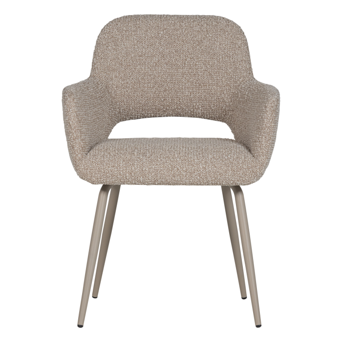 Set 2 scaune dining Jenny, boucle, nisipiu melanj, 80 x 58 x 58 cm, WOOOD 374076-ZM [4]