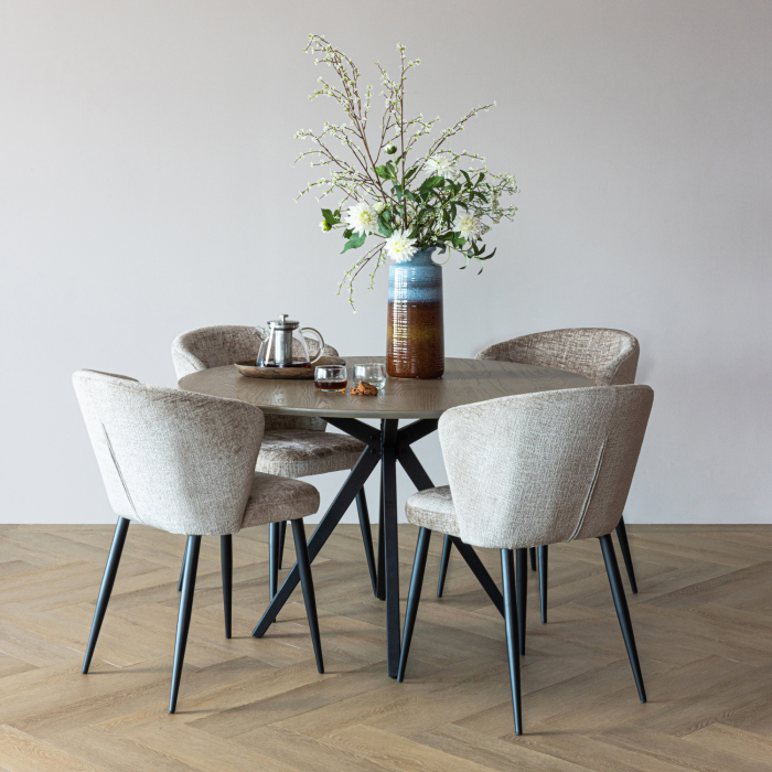 Set 2 scaune dining Luse, catifea, bej, 84 x 57 x 61 cm, WOOOD 377986-B [2]