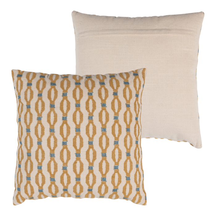 Set 4 perne decorative Lira, bumbac, albastru/portocaliu, 50 x 50 x 10 cm, WOOOD 377779-B [6]