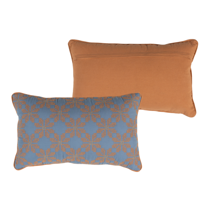 Set 4 perne decorative Lira, bumbac, albastru/portocaliu, 50 x 50 x 10 cm, WOOOD 377779-B [7]