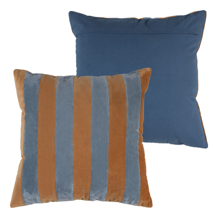 Set 4 perne decorative Lira, bumbac, albastru/portocaliu, 50 x 50 x 10 cm, WOOOD 377779-B [4]