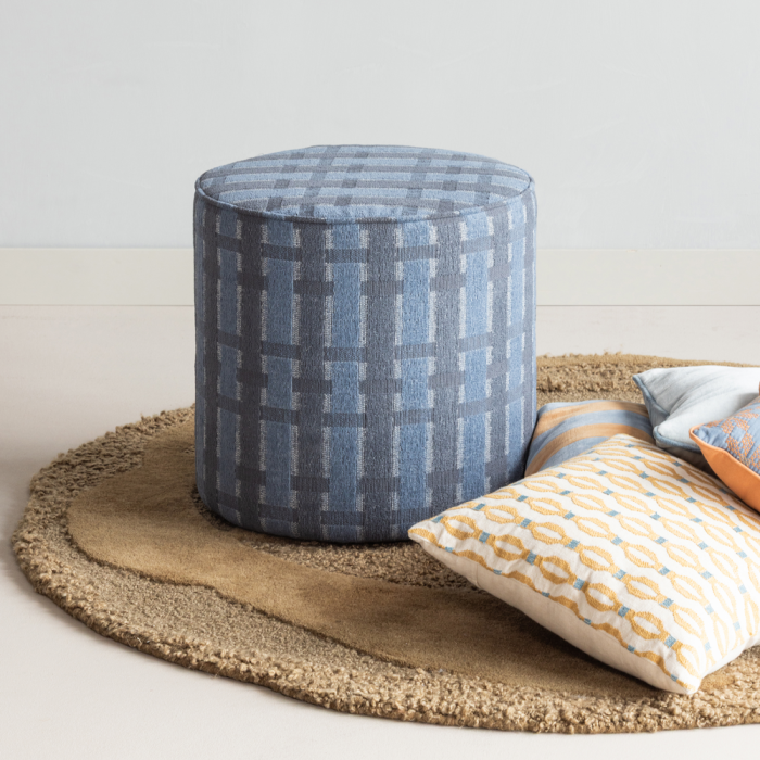 Set 4 perne decorative Lira, bumbac, albastru/portocaliu, 50 x 50 x 10 cm, WOOOD 377779-B [2]