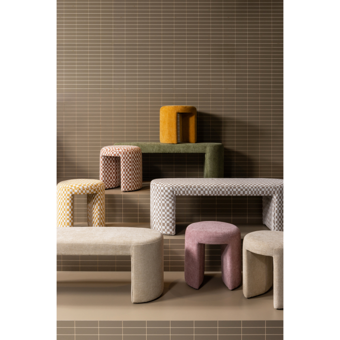 Taburet Charlie, tesatura, roz pudrat, 47 x 45 x 45 cm, WOOOD 374079-B [2]