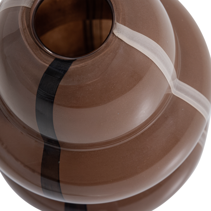 Vaza decorativa Kency, sticla, maro inchis, 32 x 23 x 23 cm, WOOOD 377478-B [3]