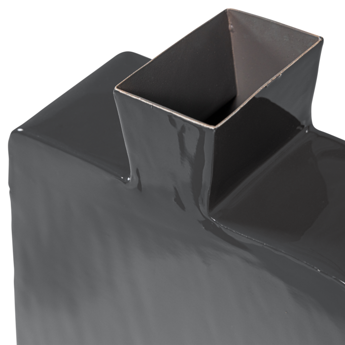 Vaza decorativa Kimi, metal, gri inchis, 30 x 25 x 7 cm, WOOOD 377969-G [4]
