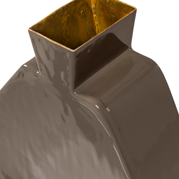 Vaza decorativa Kimi, metal, maro mocha, 30 x 26 x 7 cm, WOOOD 377970-M [5]
