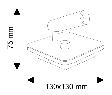 Aplica LED cu spot, 3W+6W, 3000K, IP20, aluminiu, alb, Dablerom 3-6610 [1]
