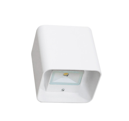 Iluminat exterior - Aplica LED cubica, 2x3W, 3000K, IP54, aluminiu, alb, Dablerom 3-691810