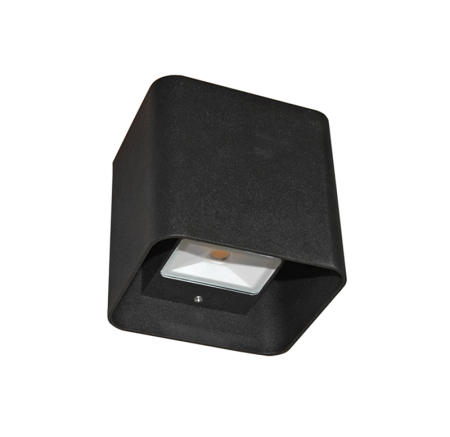 Iluminat exterior - Aplica LED cubica, 2x3W, 3000K, IP54, aluminiu, negru, Dablerom 3-691811