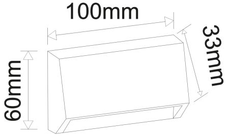 Aplica LED dreptunghiulara, 2W, 3000K, IP65, policarbonat, gri, Dablerom 3-9786 [1]