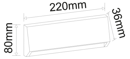Aplica LED dreptunghiulara, 4W, 3000K, IP65, policarbonat, alb, Dablerom 3-9760 [1]