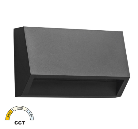 Aplice exterior - Aplica LED dreptunghiulara CCT, 2W, 3000K/4000K/6500K, IP65, policarbonat, grafit, Dablerom 3-9781