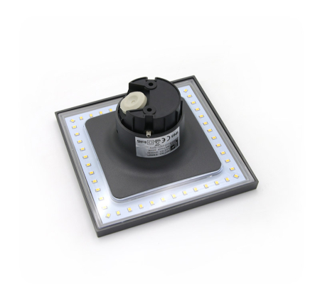 Aplica LED patrata, 8W, 3000K, IP65, policarbonat, grafit, Dablerom 9-89081 [2]