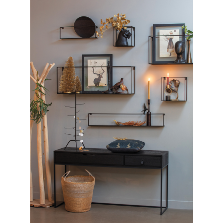 Birou Silas, lemn de frasin, negru intens, 74 x 140 x 40 cm, WOOOD 373662-BN [1]