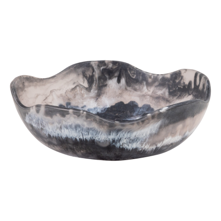 Obiecte Decorative - Bol decorativ Evo, rasina epoxidica, negru, 11 x 37 x 36 cm, WOOOD 377801-Z