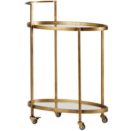 Accesorii Diverse - Carucior de servire Push, metal, alama antichizata, 86 x 67 x 35 cm, WOOOD 800691-B