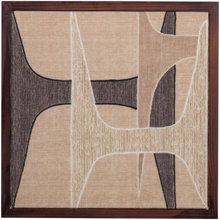 Decoratiuni Interior - Decoratiune de perete Anno, bumbac, natur, 60 x 60 x 10 cm, WOOOD 377578-N