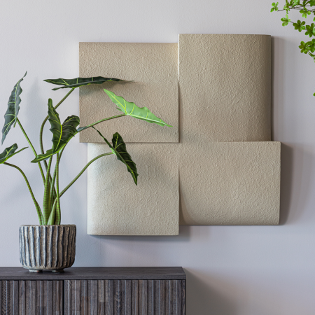 Decoratiune de perete Tide, metal, nisipiu, 86 x 86 x 11 cm, WOOOD 377939-Z [1]