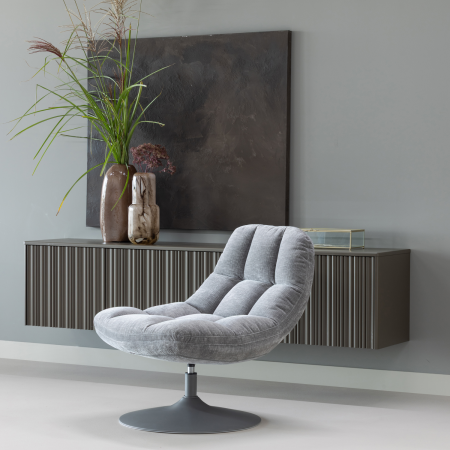 Fotoliu pivotant Elvi, chenille, gri deschis, 81 x 73 x 84 cm, WOOOD 377653-G [1]