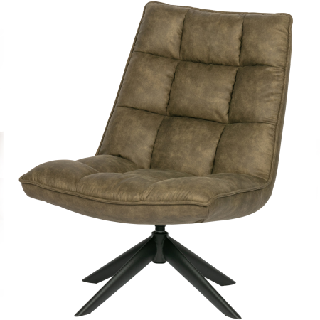 Fotolii - Fotoliu pivotant Jouke, piele ecologica, verde, 97 x 70 x 85 cm, WOOOD 373303-GR